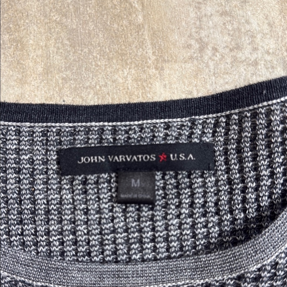 John Varvatos Gray Crewneck Sweater Classic Knit Design - Picture 2 of 4